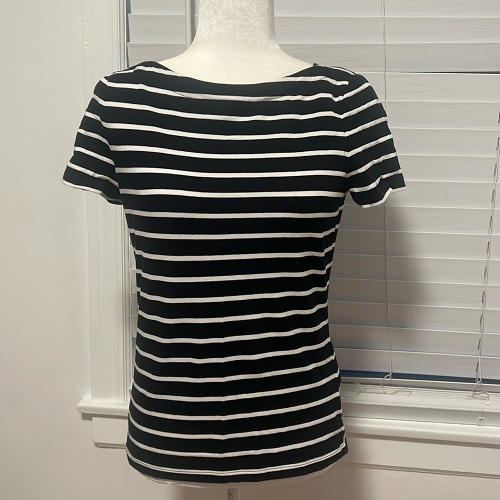 Kate Spade Brooke Street short sleeve stripe top 100% cotton